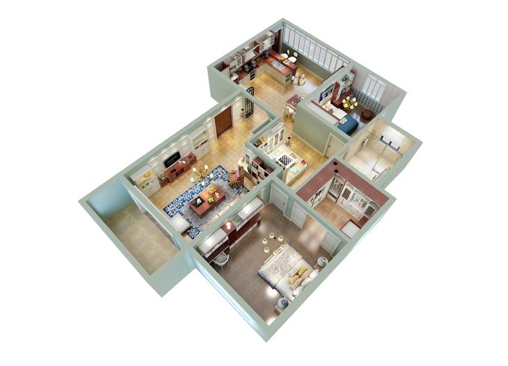 letecký pohľad na plán biely PVC americký štýl full house riešenie aerial view plan white pvc american style full house solution
