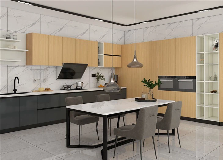 Light Grain Kitchen Cabinets
